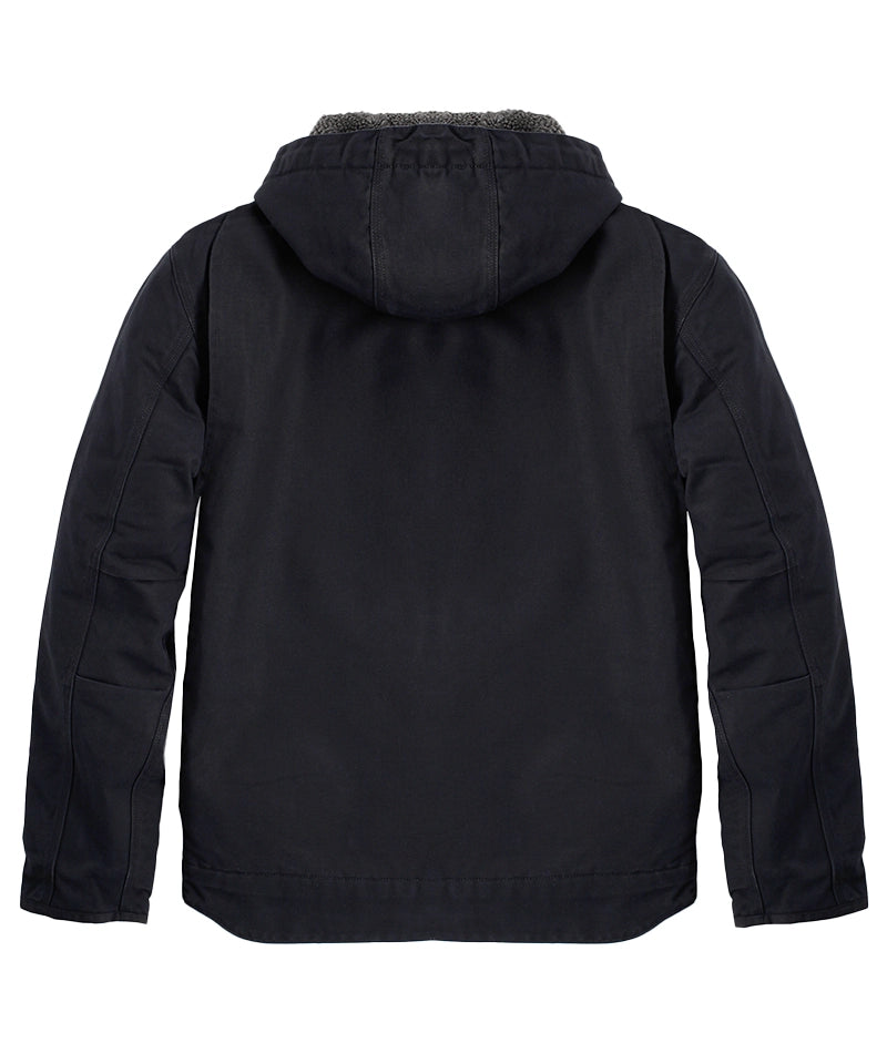 Carhartt gevoerde werkjas met capuchon 104392 zwart achterkant