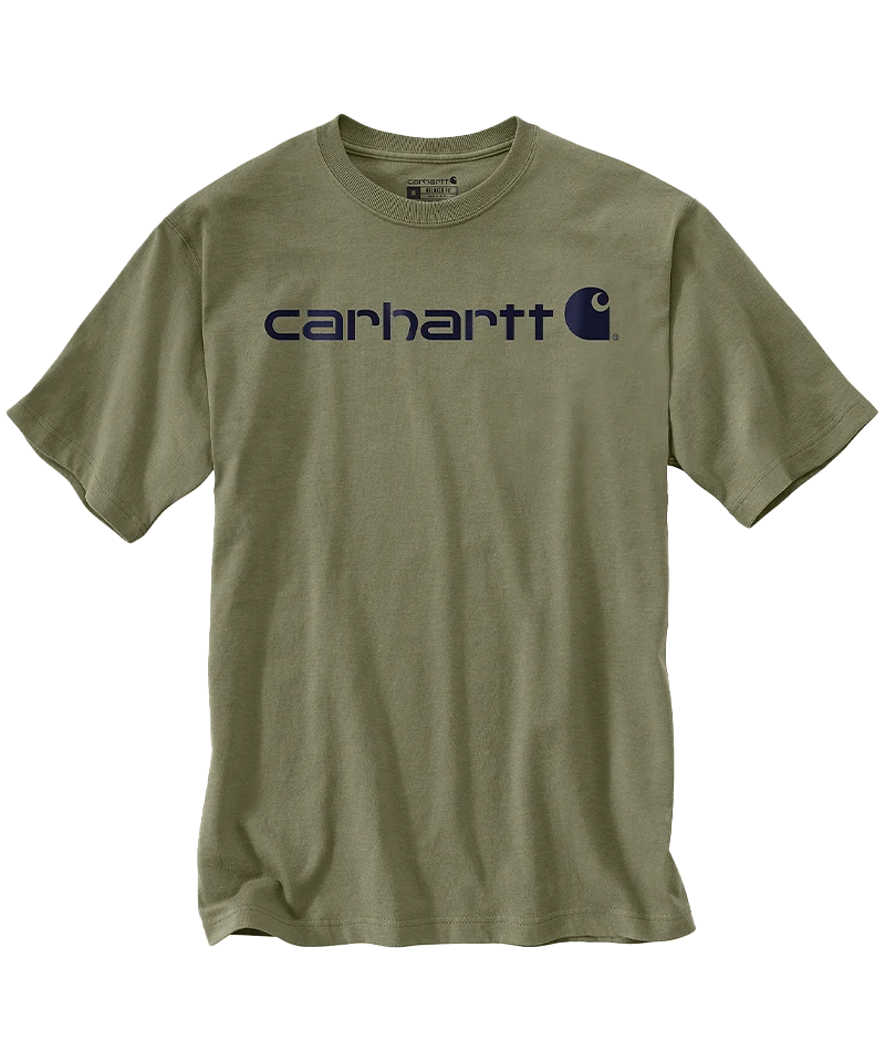 Carhartt Dearborn Relaxed Logo T-Shirt groen voorkant liggend