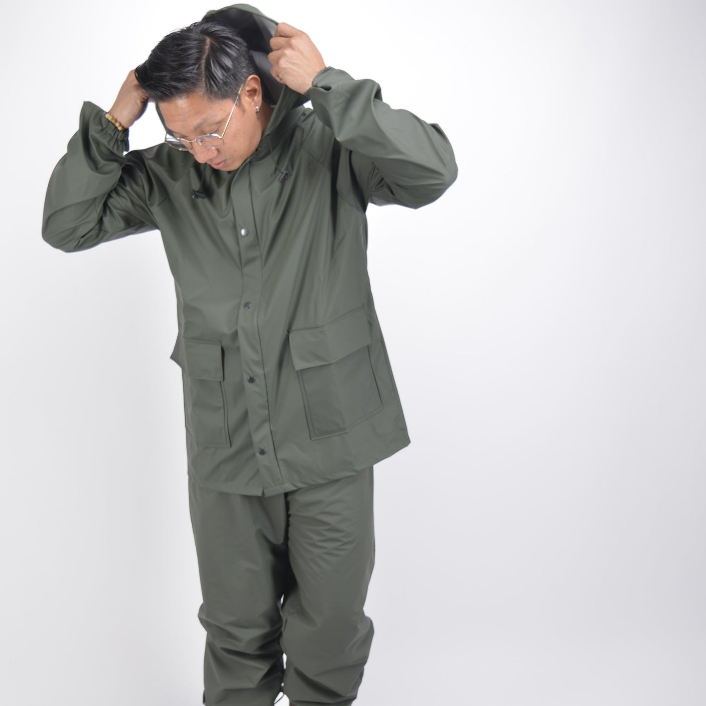 Hydrowear regenjas Selsey Groen outfit