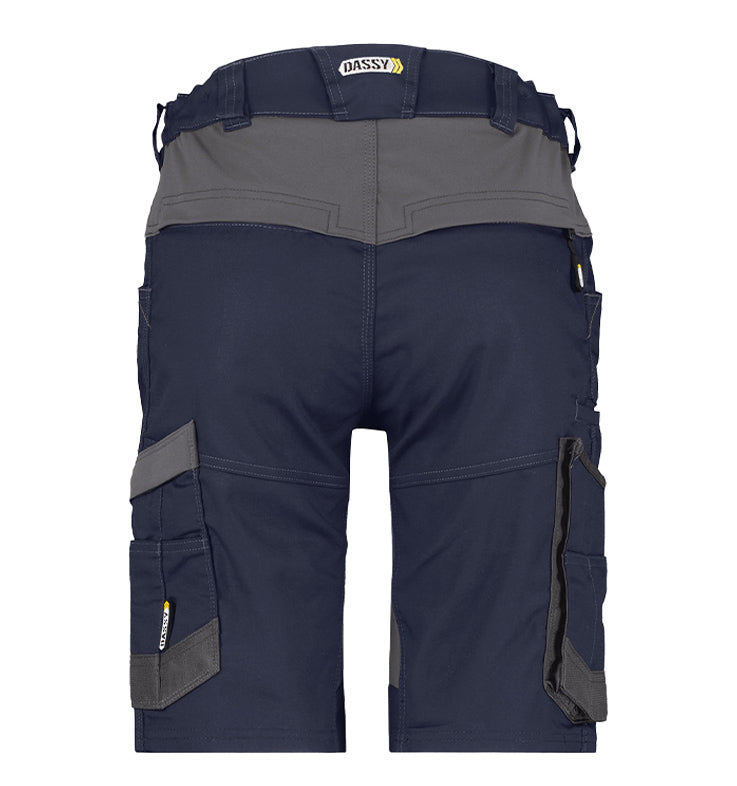 Korte werkbroek Dassy Axis stretch navy achterkant