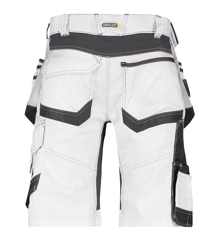 Korte werkbroek Dassy Trix stretch wit achterkant