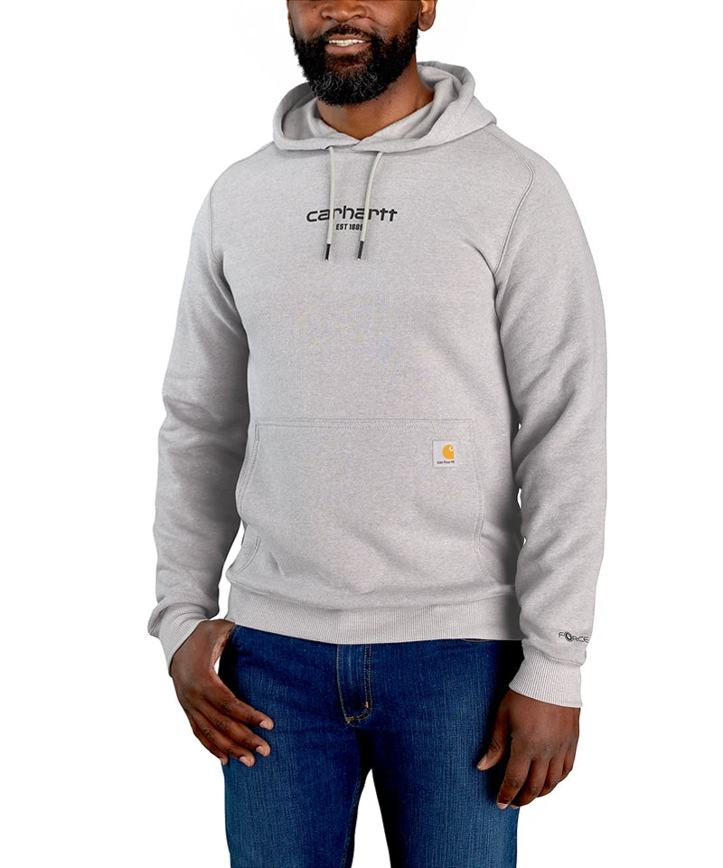 Carhartt Hoodie Force 105569 grijs voorkant aan