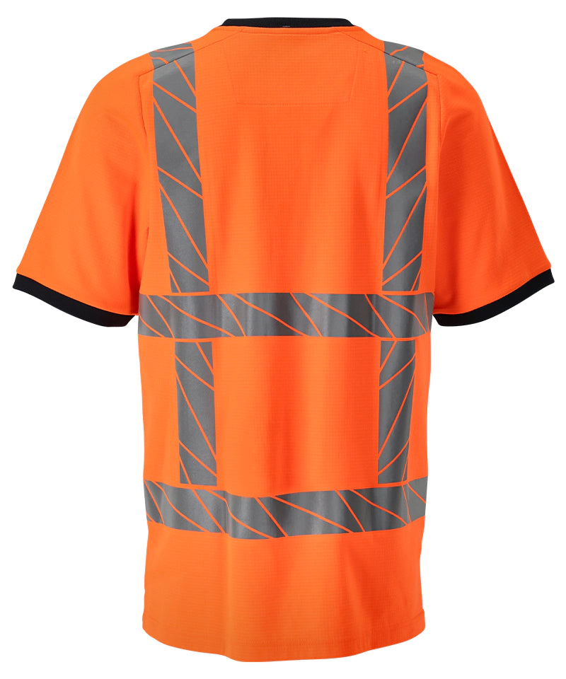 Mascot RWS t-shirt 24082 in feloranje met reflecterende strepen, achterkant