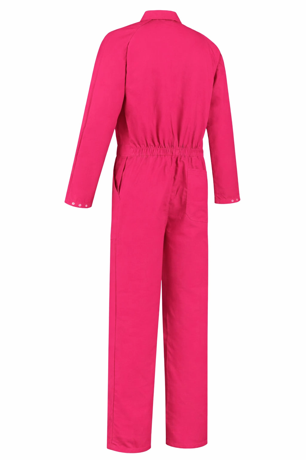 Overall Drukknoop polyester/katoen Fuchsia achterkant