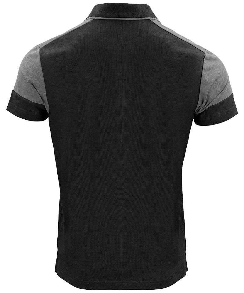 Printer prime polo zwart grijs achterkant