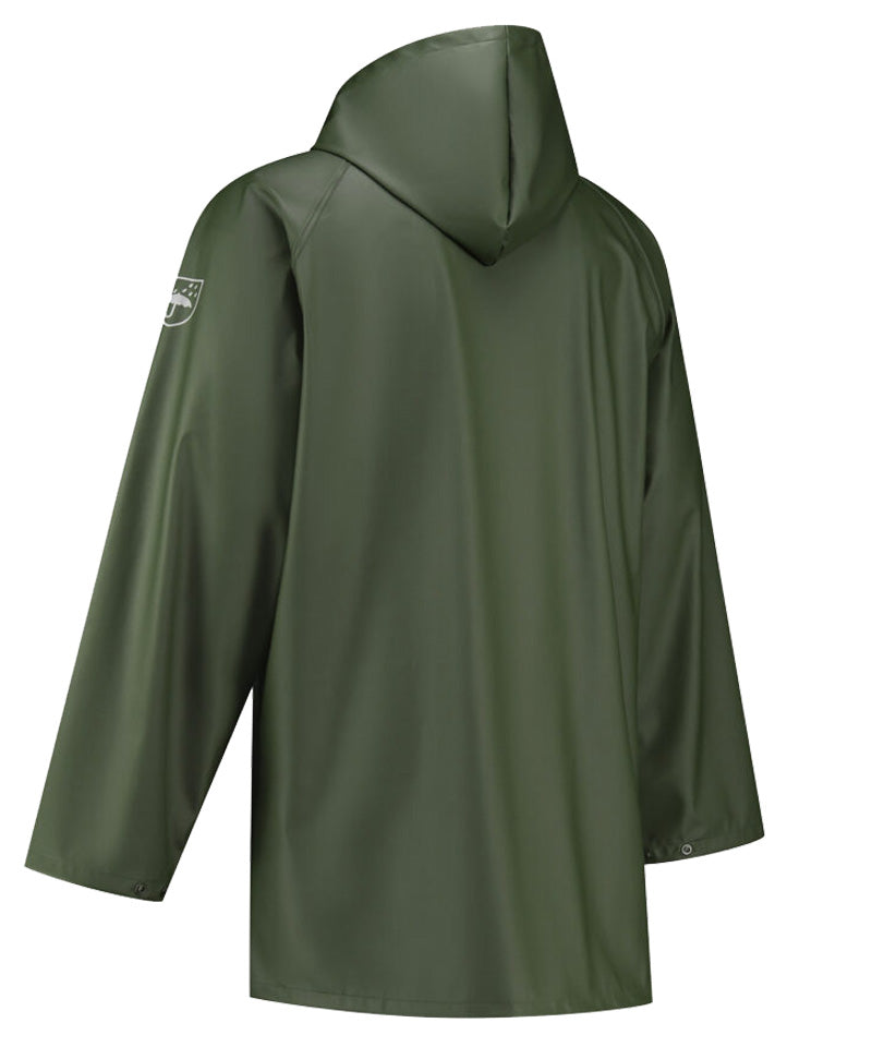 Regenjas PU groen achterkant