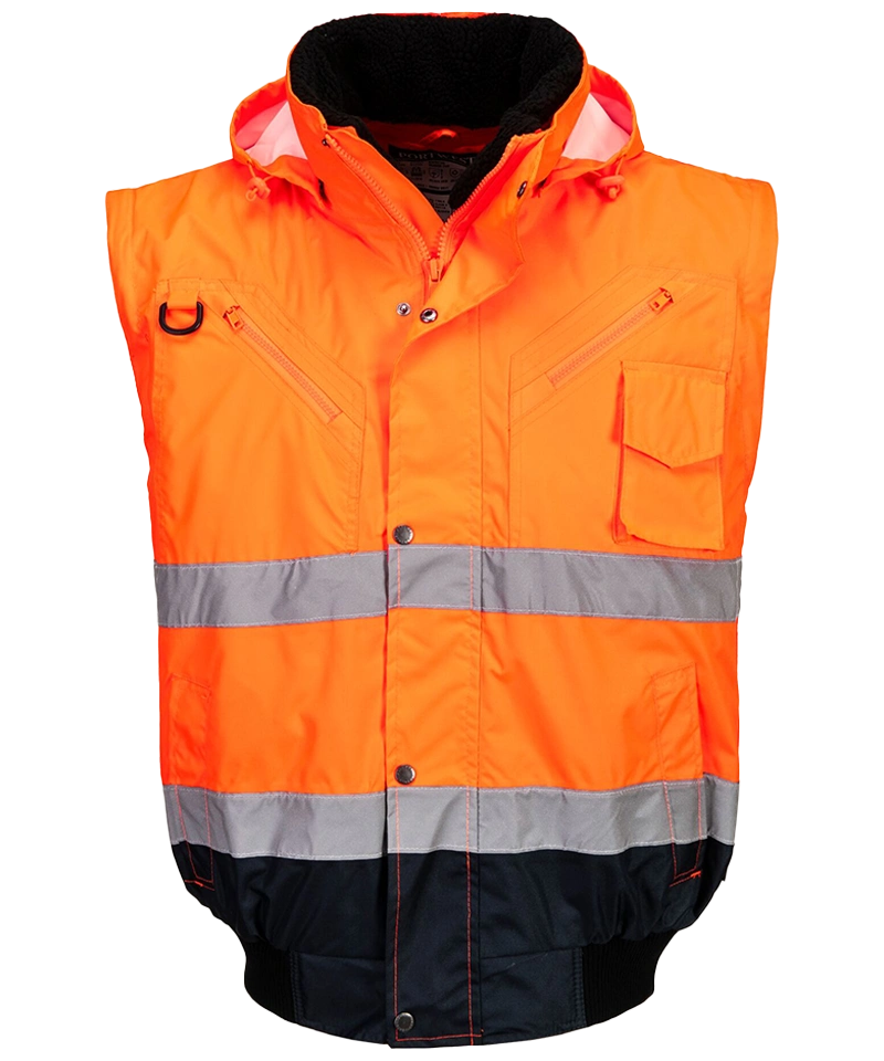 Portwest high-visibility 3 in 1 jas Oranje C465 zonder mouwen