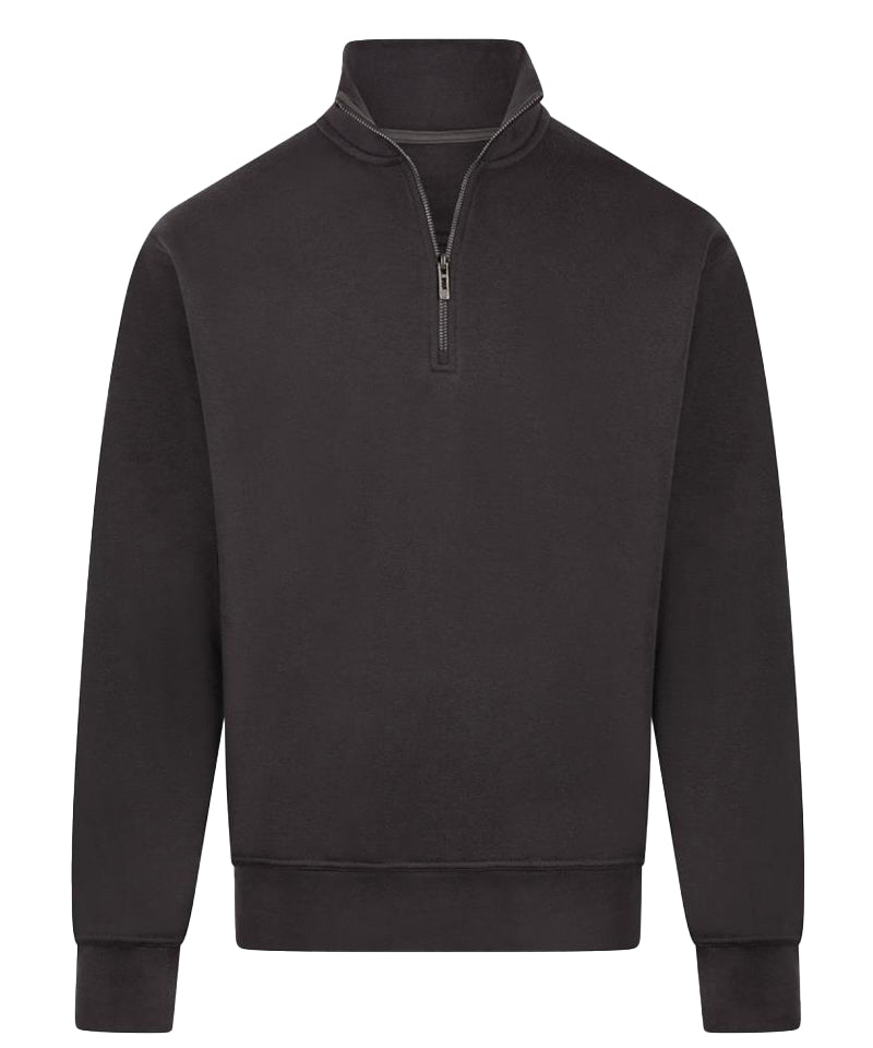 Zipneck sweater Back to basics Antraciet