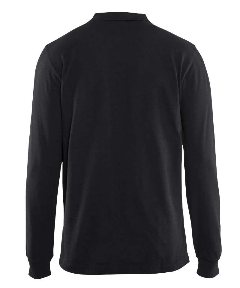 Poloshirt met lange mouwen Blaklader 3388 zwart achterkant