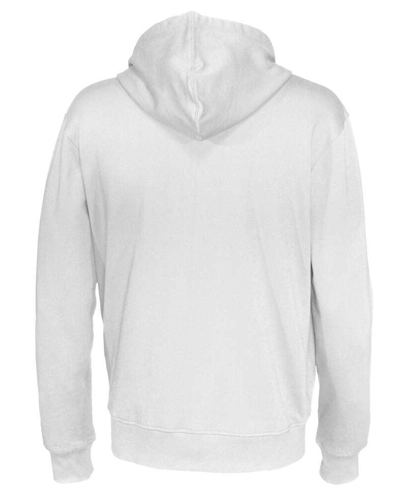 Cottover vest met capuchon heren wit achterkant