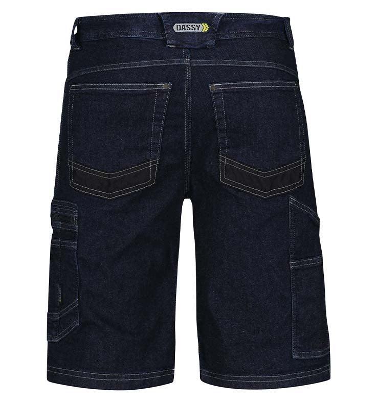 Denim korte werkbroek stretch Dassy Tokyo achterkant