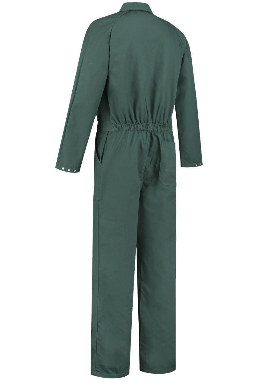Overall Drukknoop Katoen Groen achterkant