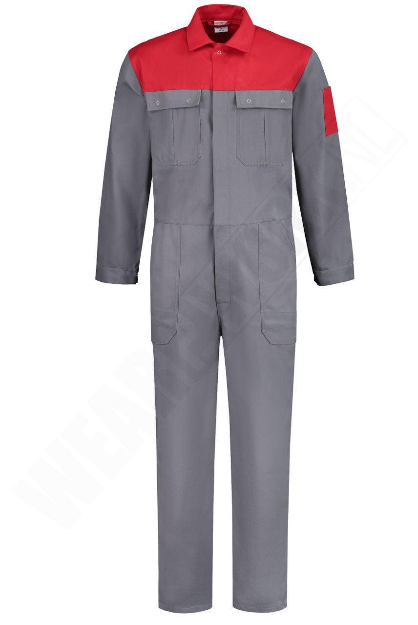 Overall 2 kleuren drukknoopsluiting grijs