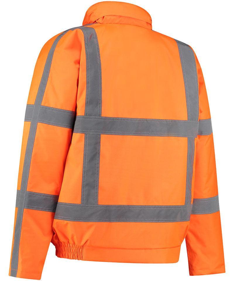 RWS Pilotjack high-visibility oranje achterkant
