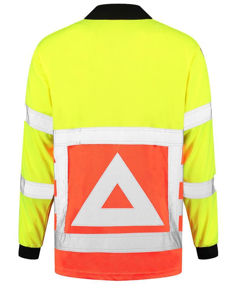 Poloshirt lange mouwen verkeersregelaar achterkant