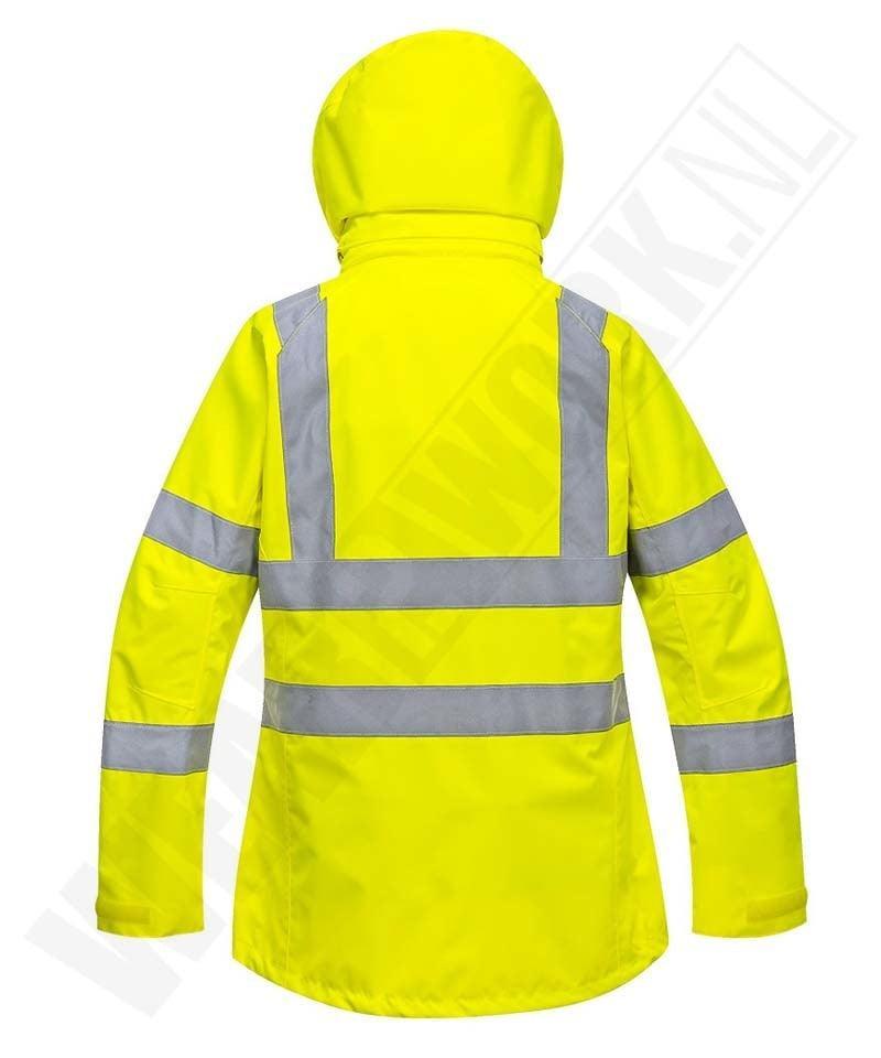 Dames ademende werkjas High-visibility LW70 achterkant