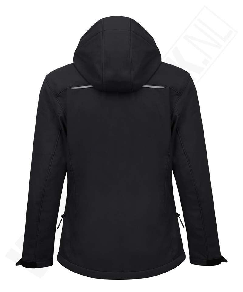 Dames softshell jas Oak Safety Jogger zwart achterkant