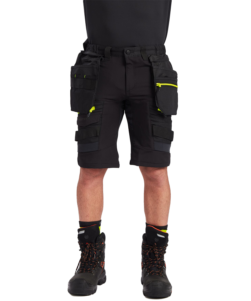 Korte werkbroek 4-way stretch DX444 aan voorkant