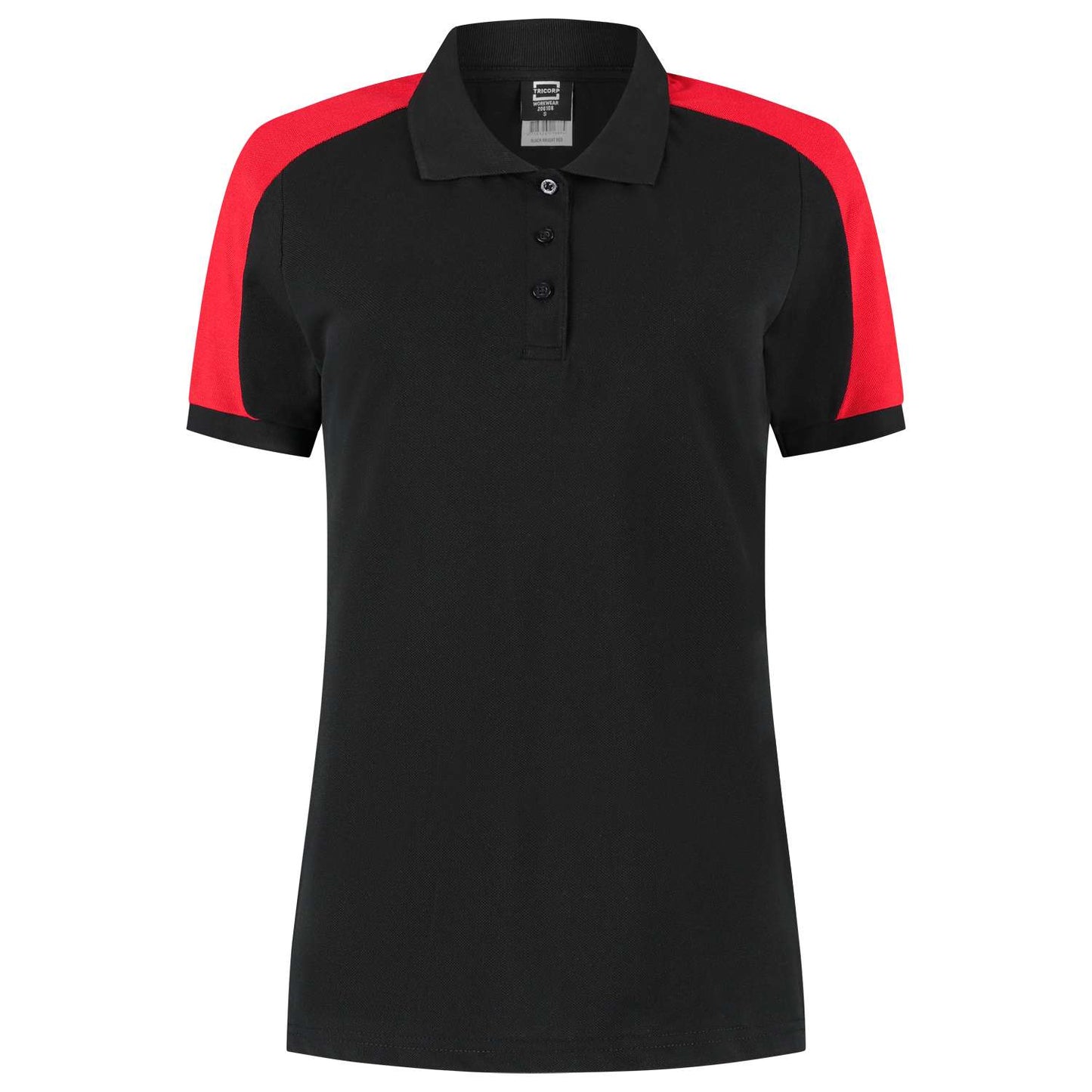 Tricorp Poloshirt Bicolor Redefined Dames 206108 Zwart-Rood