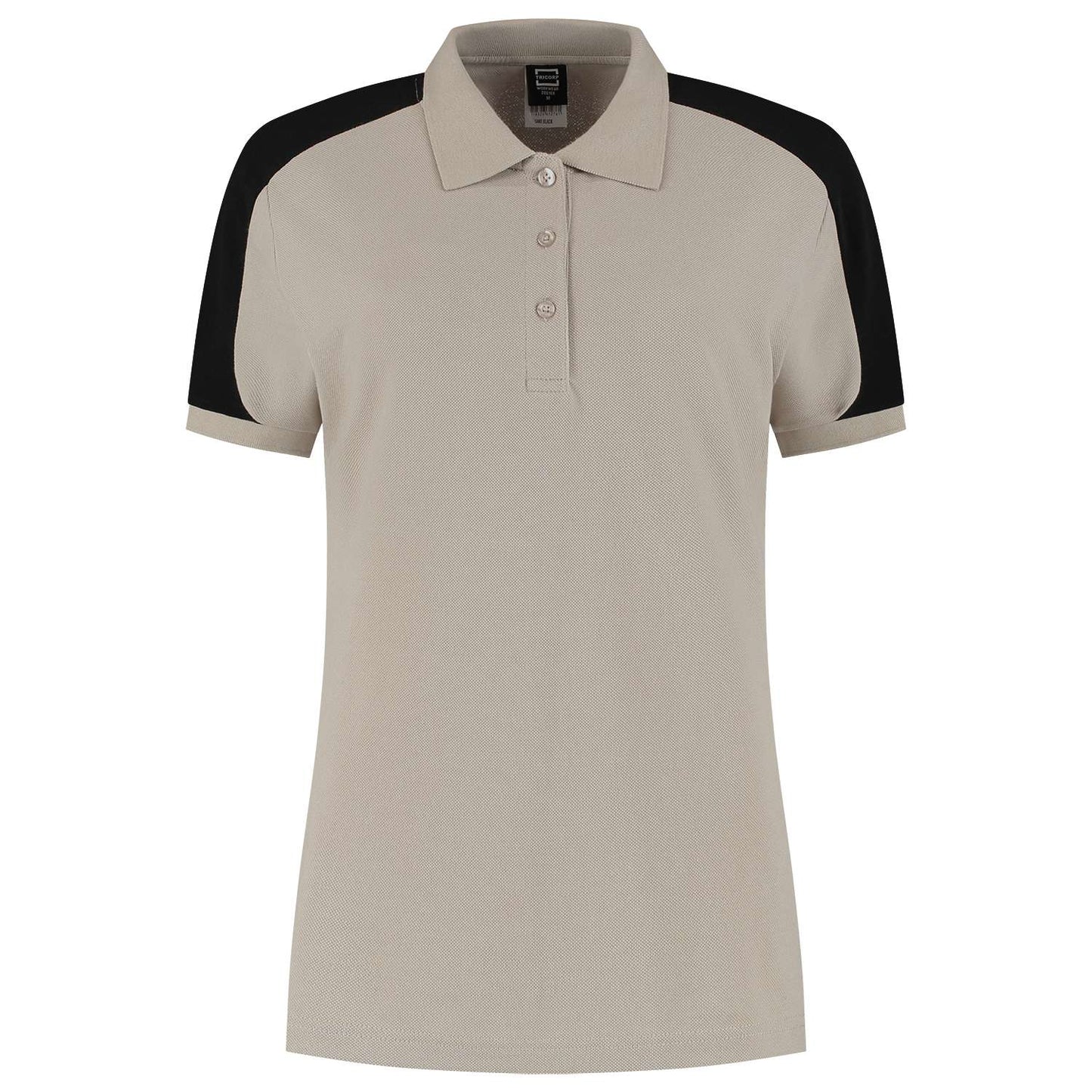 Tricorp Poloshirt Bicolor Redefined Dames 206108 Khaky-Zwart