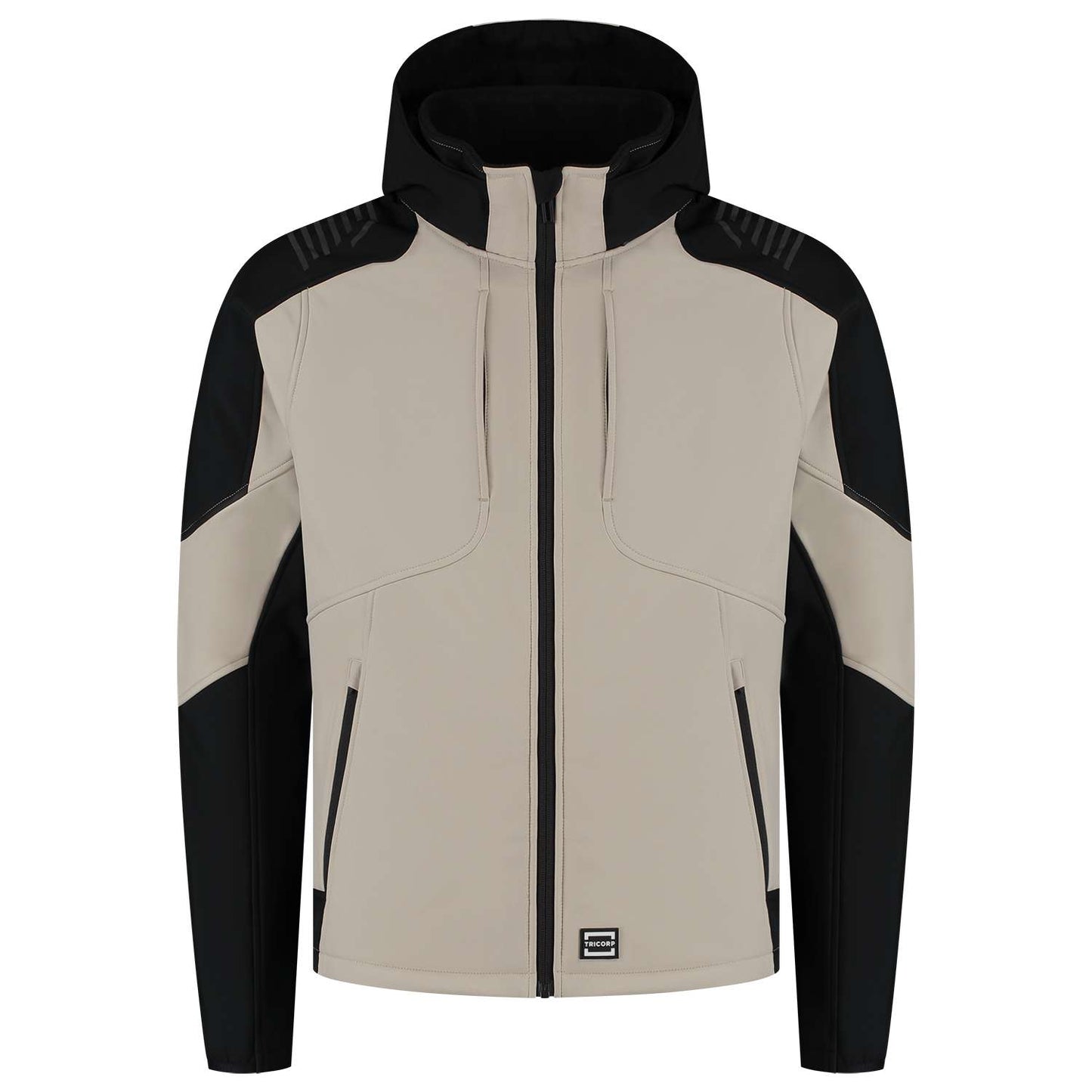 Tricorp Softshell Capuchon Bicolor Redefined 406118 Khaky-Zwart
