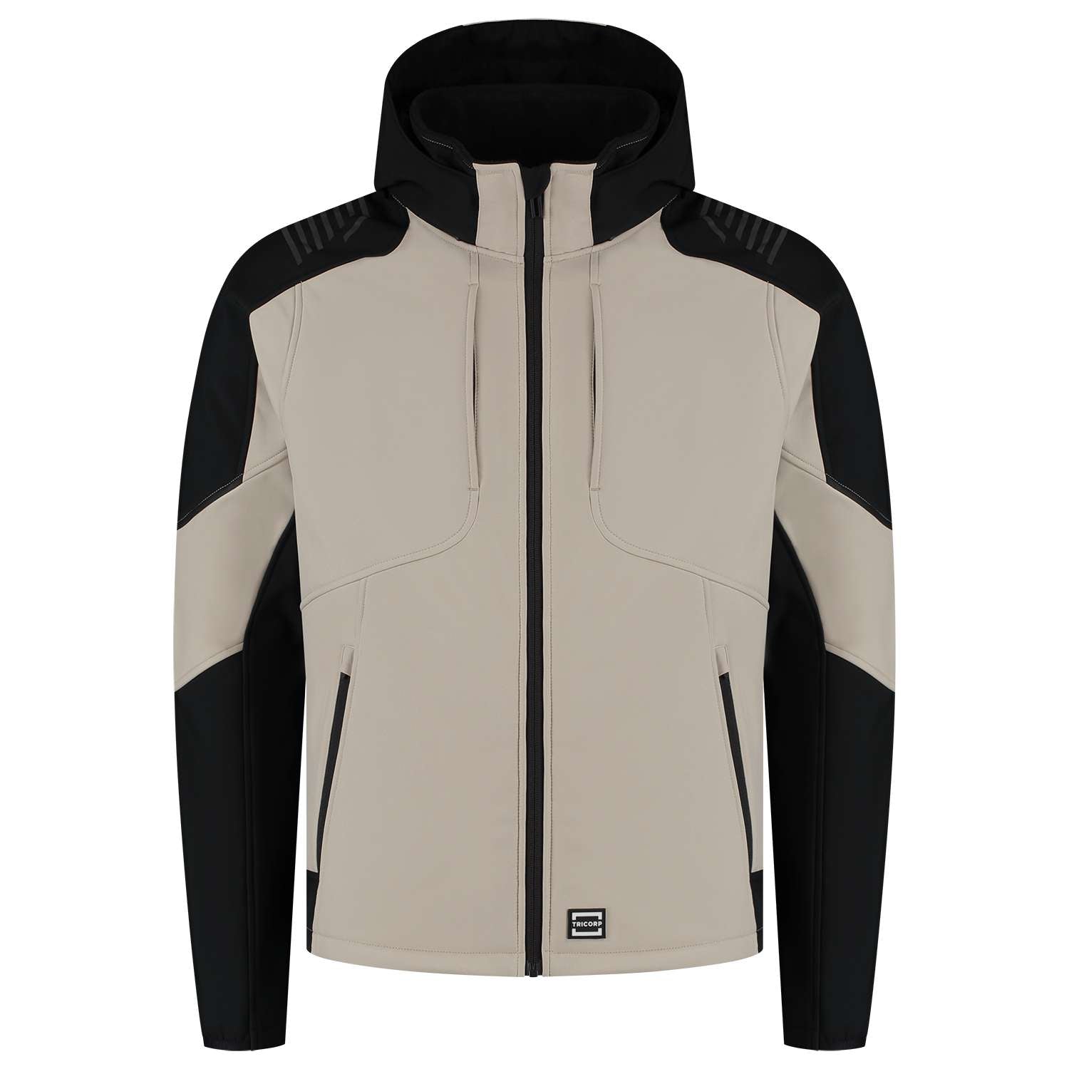 Tricorp Softshell Capuchon Bicolor Redefined 406118 Khaky-Zwart