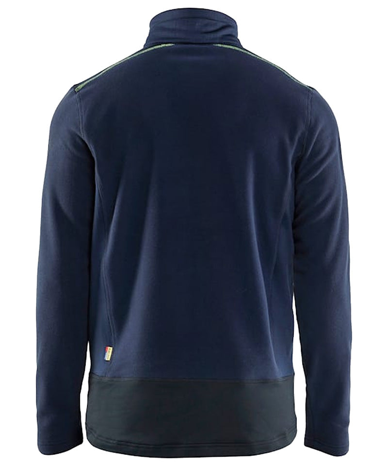 Blaklader Fleecevest 4765 navy-geel achterkant