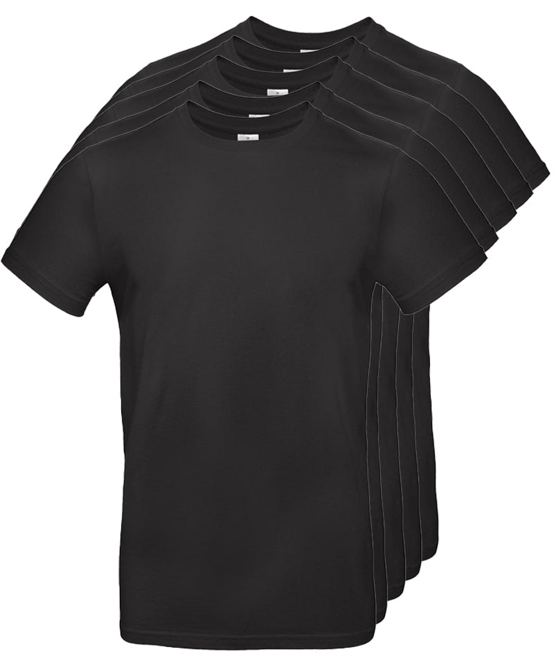 T-shirt pakket katoen 5 pack zwart