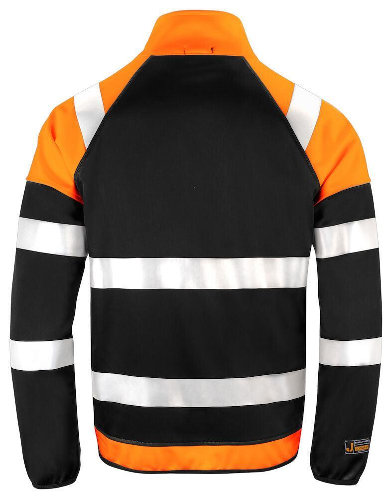 Softshell jas high-vis Jobman 5127 oranje achterkant