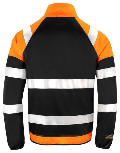 Softshell jas high-vis Jobman 5127 oranje achterkant