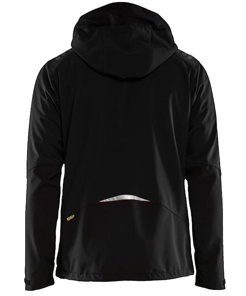 Blaklader Softshell Jas 4749 zwart-geel achterkant