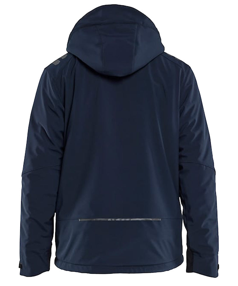 Blaklader softshell Jas gevoerd 4750 navy-geel achterkant