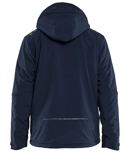 Blaklader softshell Jas gevoerd 4750 navy-geel achterkant