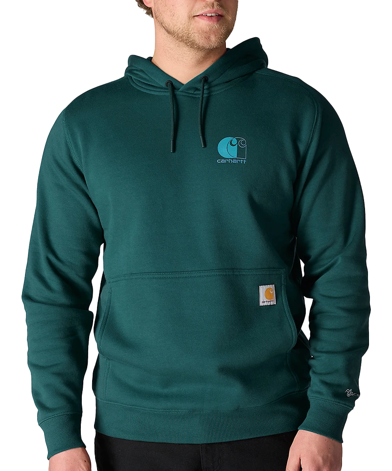 Carhartt Force hoodie groen aan foto voorkant
