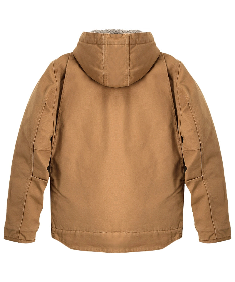 Carhartt gevoerde werkjas met capuchon 104392 bruin achterkant