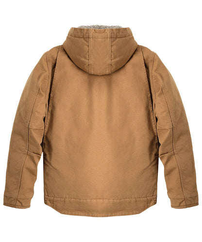 Carhartt gevoerde werkjas met capuchon 104392 bruin achterkant