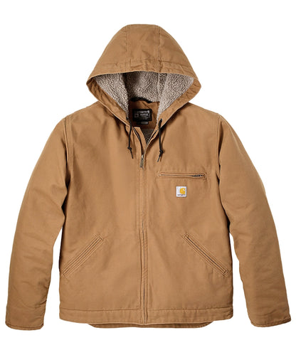 Carhartt gevoerde werkjas met capuchon 104392 bruin voorkant