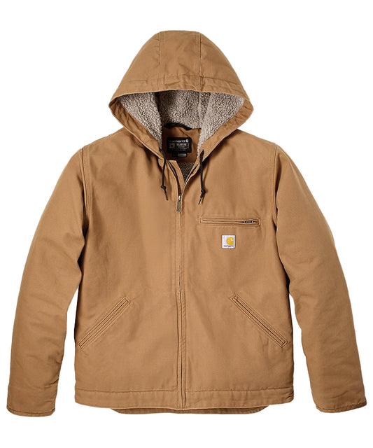 Carhartt gevoerde werkjas met capuchon 104392 bruin voorkant
