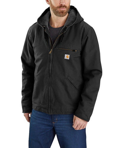 Carhartt gevoerde werkjas met capuchon 104392 voorkant aan model