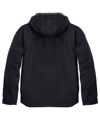 Carhartt gevoerde werkjas met capuchon 104392 zwart achterkant