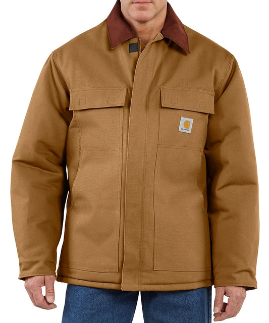 Carhartt gevoerde werkjas 106674 voorkant aan bruin