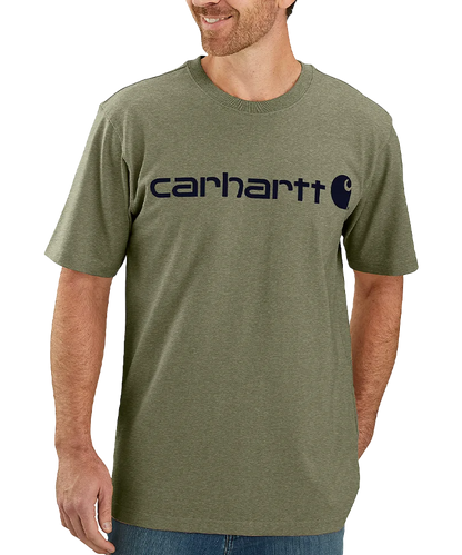 Carhartt Dearborn Relaxed Logo T-Shirt groen aan voorkant