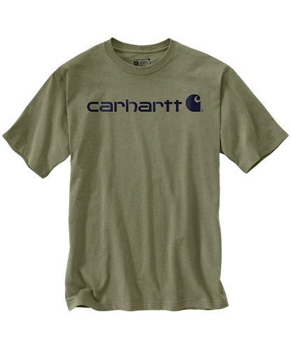 Carhartt Dearborn Relaxed Logo T-Shirt groen voorkant liggend