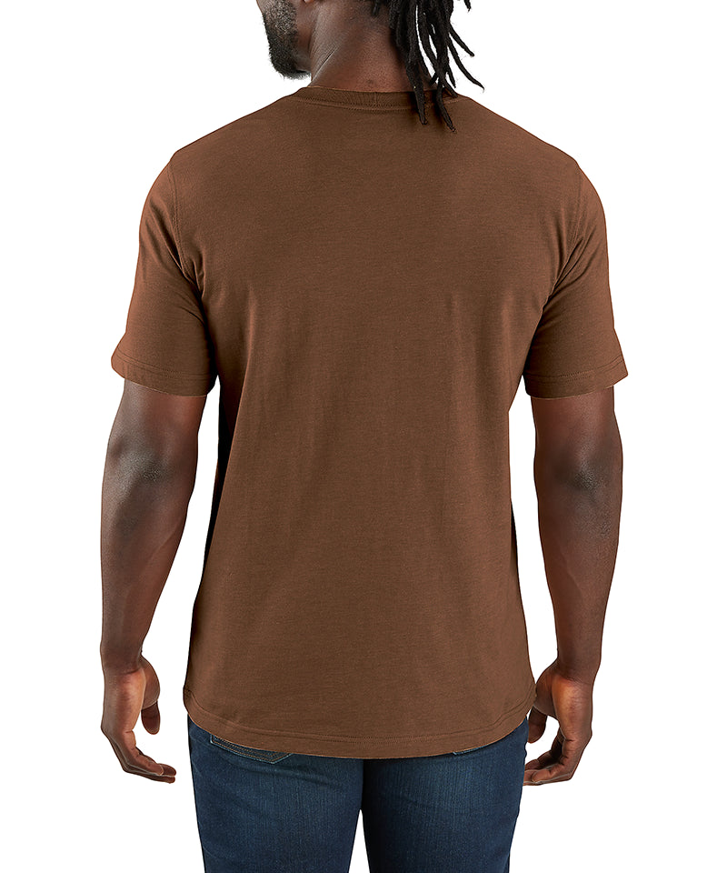 Carhartt t-shirt relaxed fit TK7049 bruin achterkant aan model