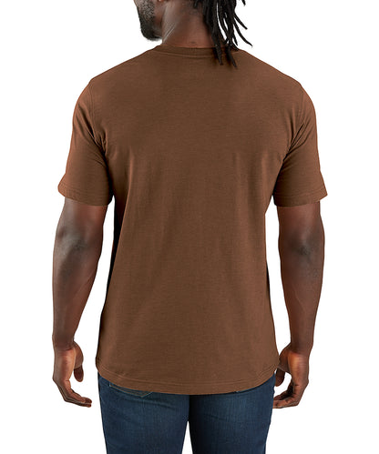 Carhartt t-shirt relaxed fit TK7049 bruin achterkant aan model