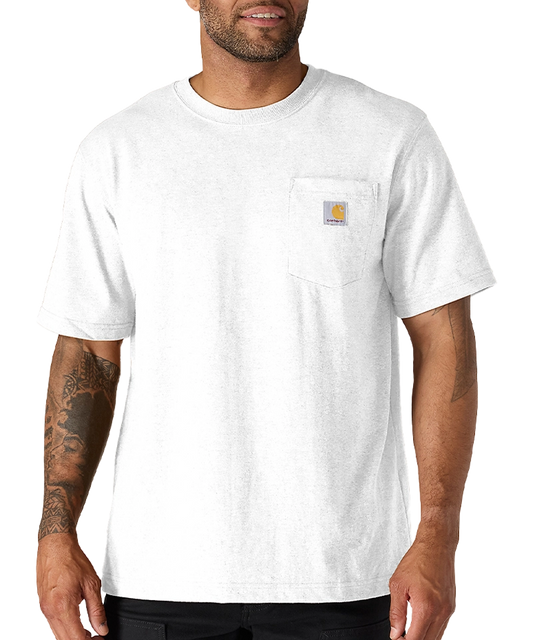 Carhartt t-shirt met borstzak K87 wit voorkant aan