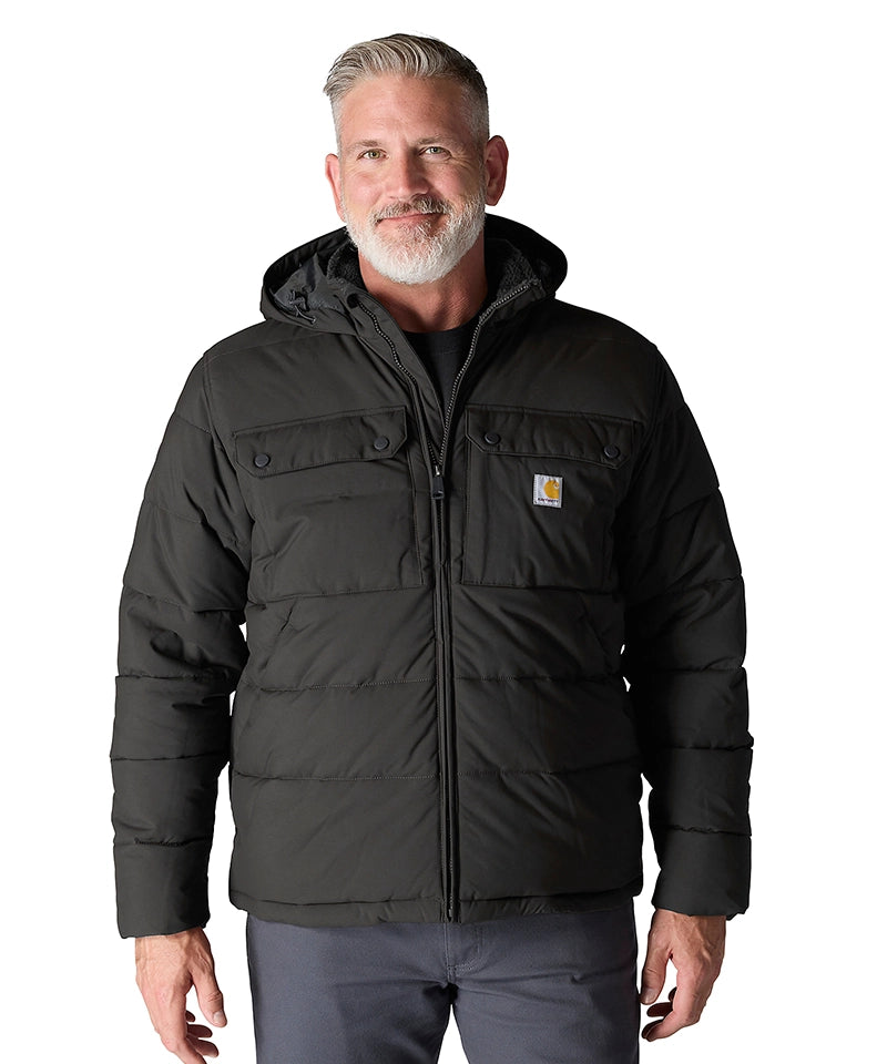 Carhartt werkjas Montana 107082 voorkant aan zwart