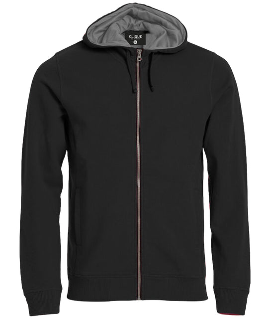 Classic hoodie Full zip zwart voorkant