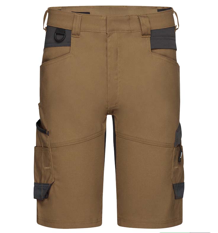 Korte werkbroek Dassy Axis stretch bruin voorkant