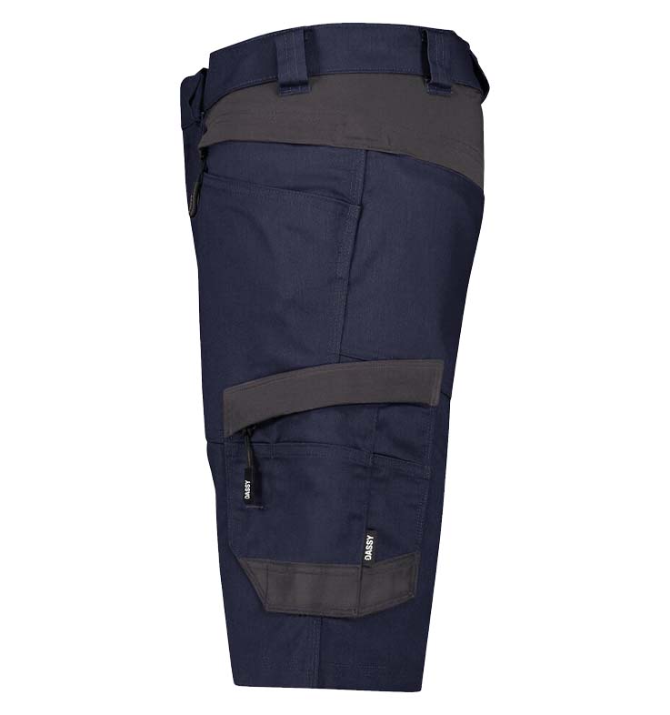Korte werkbroek Dassy Axis stretch navy zijkant